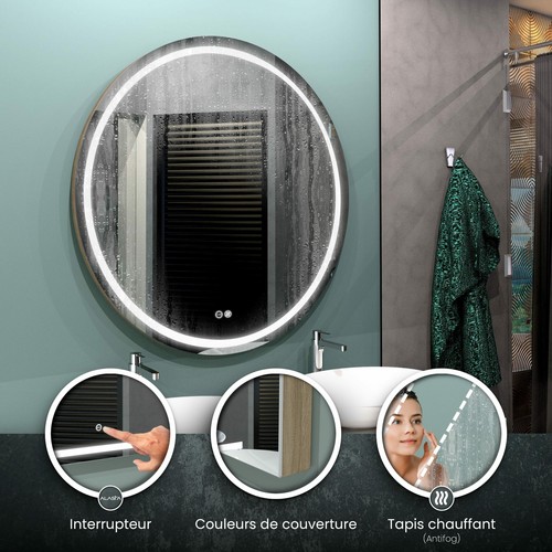 Rond miroir led london - led, 3