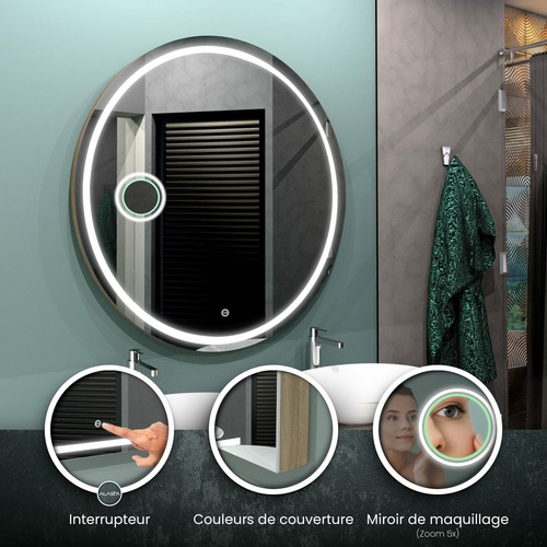Miroir led london 3 - miroir,